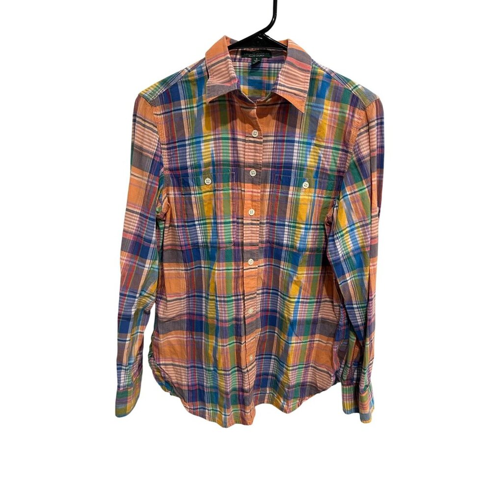 Lauren Jeans Co. Ralph Lauren Plaid Button Front Shirt Multicolor Sz Small Ranch